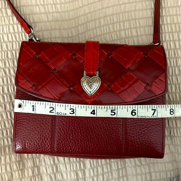 Brighton Red Leather crossbody wallet Bag - Picture 8 of 12